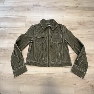 Boden Women 2R US 6R‎ UK Jacket Cord Full Zip Pockets Winter Moss Green